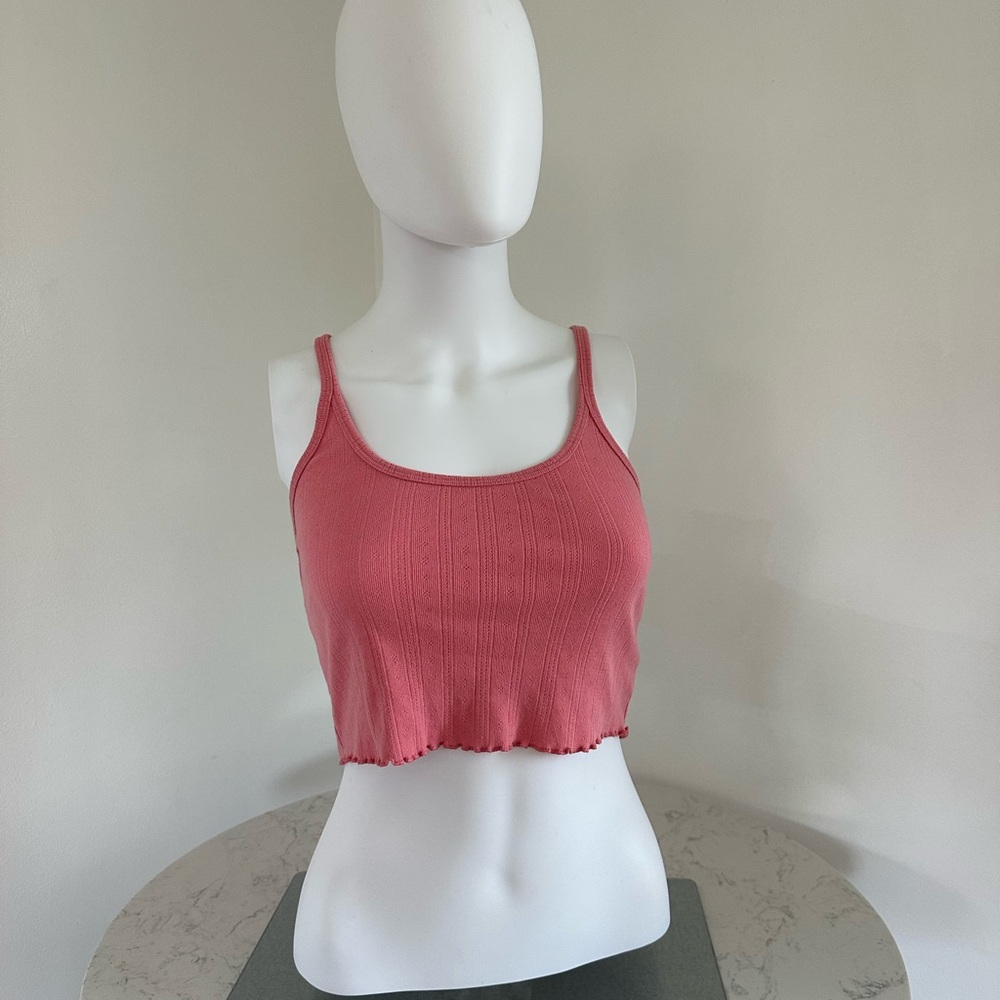 Colsie brand Pink Ribbed Crop Tank Top